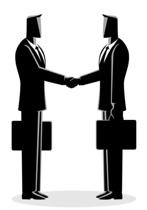 Two business partners shaking hands